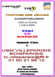 Tournoi de tennis de Villeparisis 15-16 ans
